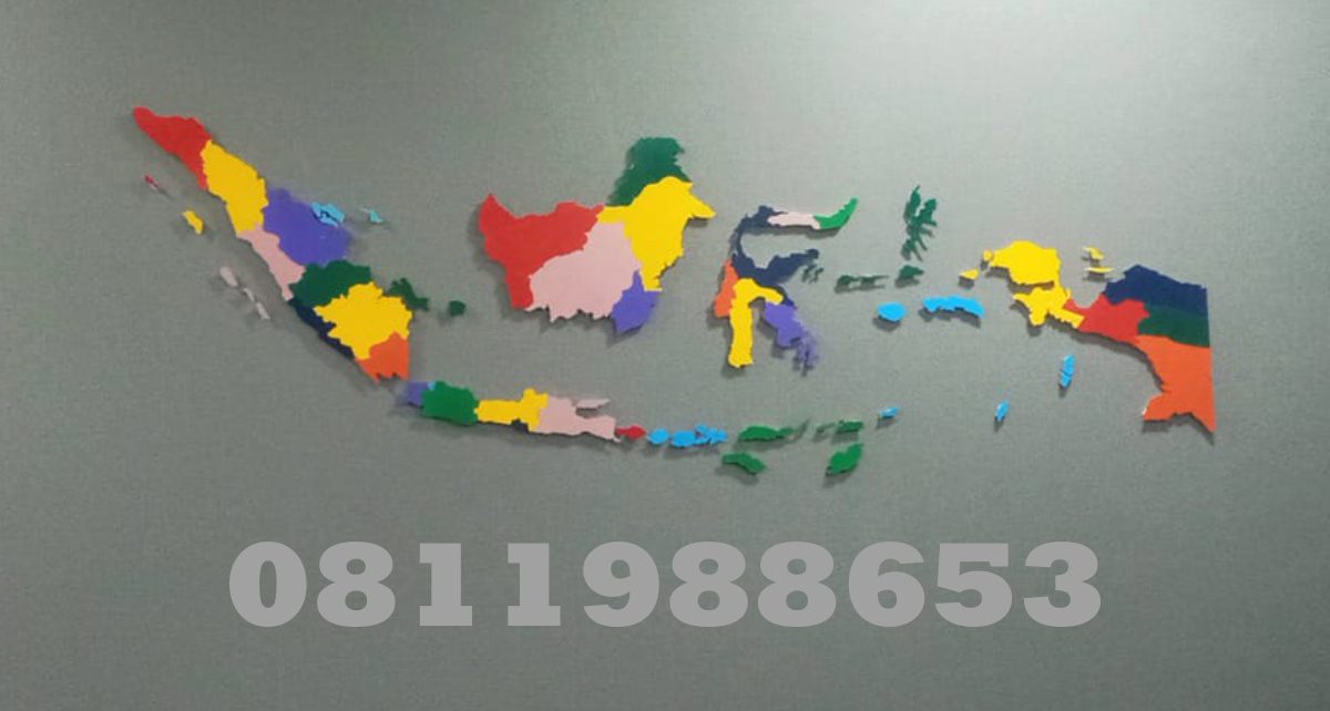 Jasa Pembuatan Peta Indonesia Akrilik Custom 3D Presisi