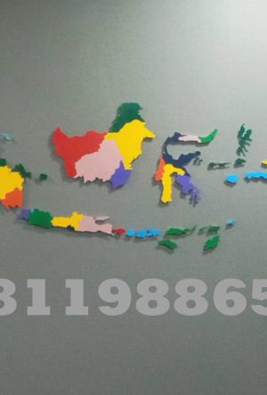 Jasa Pembuatan Peta Indonesia Akrilik Custom 3D Presisi