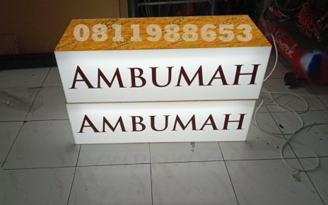 Neon box akrilik LED signage branding toko AMBUMAH dan Jasa pembuatan neon box akrilik custom untuk toko dan bisnis