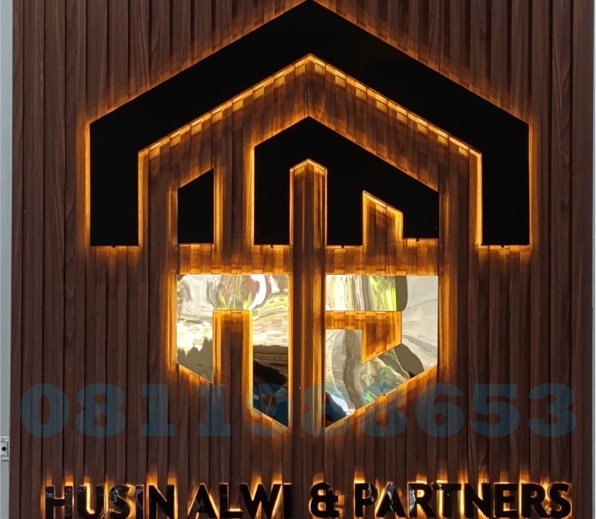 huruf timbul kantor profesional backlight